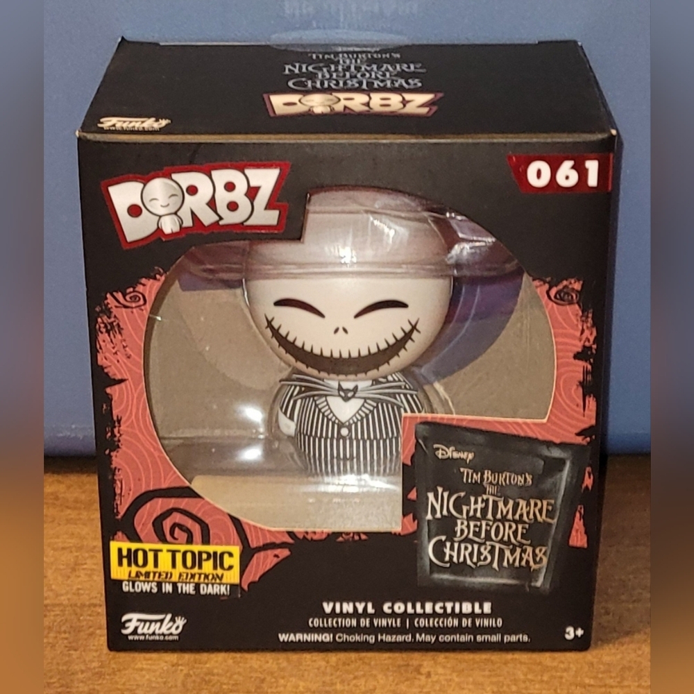 Funko Dorbz-The Nightmare Before Christmas-GITD Jack Skellington-Hot Topic Ex.